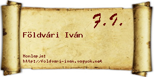 Földvári Iván névjegykártya