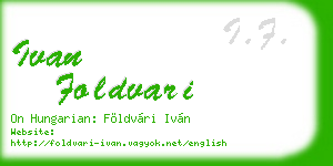 ivan foldvari business card