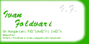 ivan foldvari business card